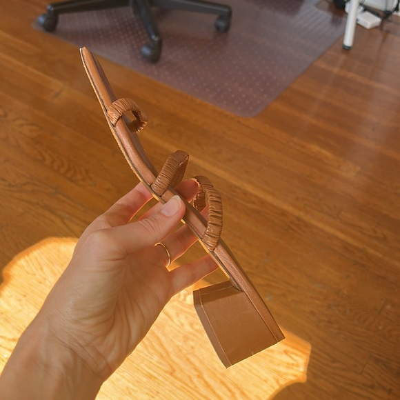 Reformation Assunta 35mm strappy mules brown vegan leather size 9 - Picture 7 of 8